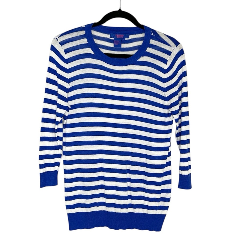 TWIGGY London blue and white Cotton blend nautical stripe coastalcore sweater